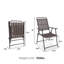 Chaises de patio pliantes 2 pièces brun antique - sans assemblage instantané, avec une capacité de 350 lb de sièges antirouille pour jardin de balcon