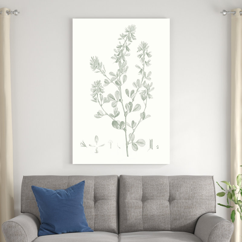 Étude botanique en sauge, H 48 po x l 32 po