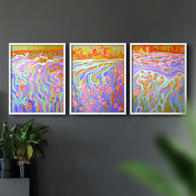 Floral Study  Series  CLXXIX  -Set Of 3 Framed Giclee Prints -Ready to Hang