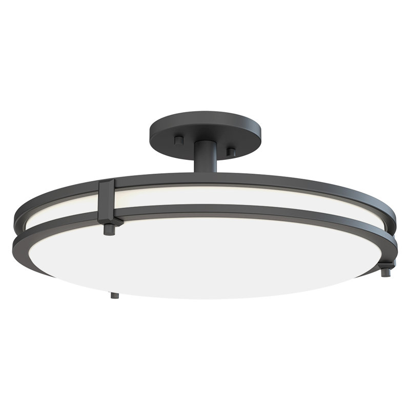 Saturn 16 po. Plafonnier semi-encastré nickel brossé, Noir