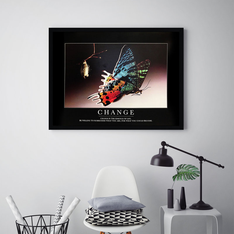 « change papillon », reproduction d’impression encadrée