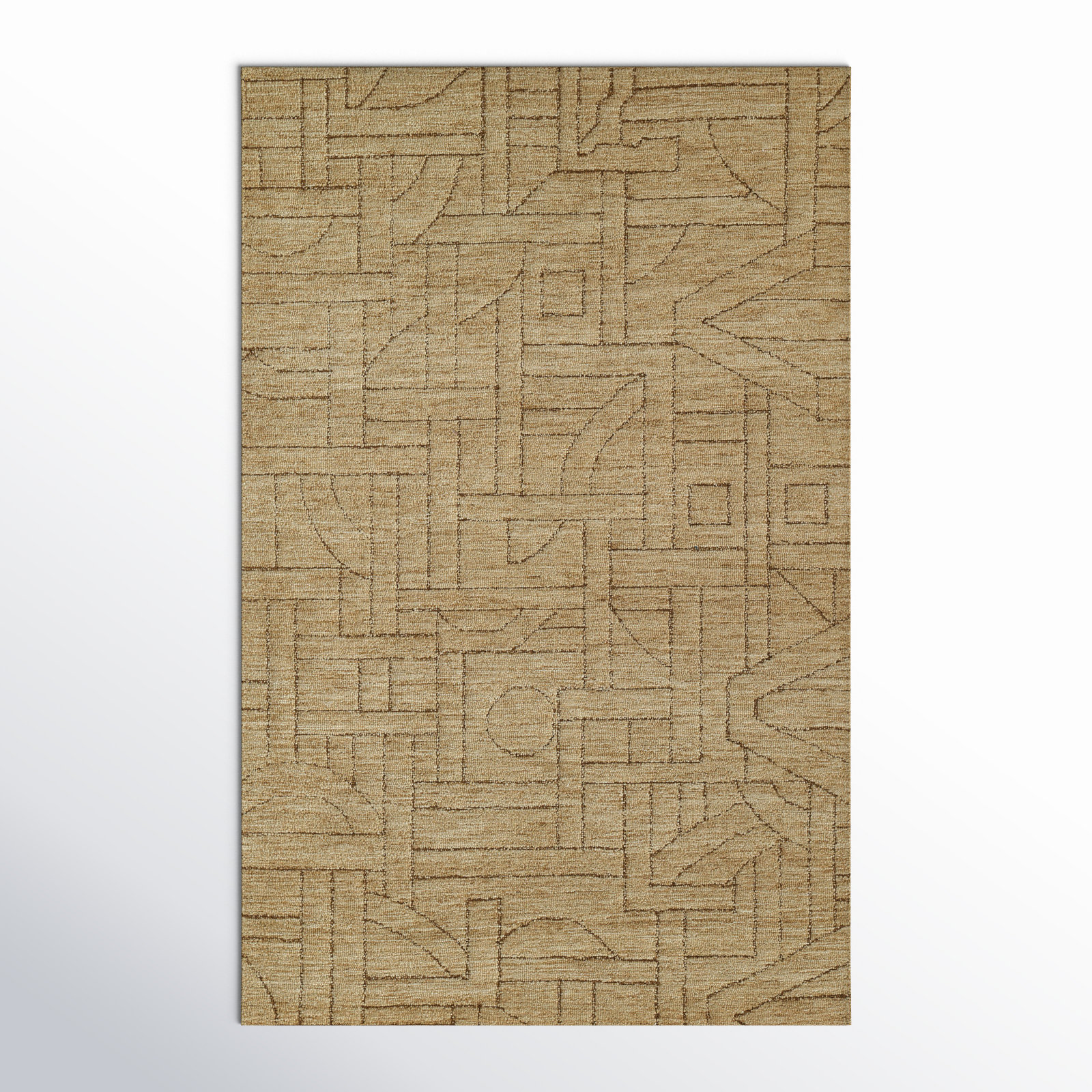 Ann-Sophie Natural Hand-Tufted Geometric Wool Rug, Rectangle 3'6" x 5'6"