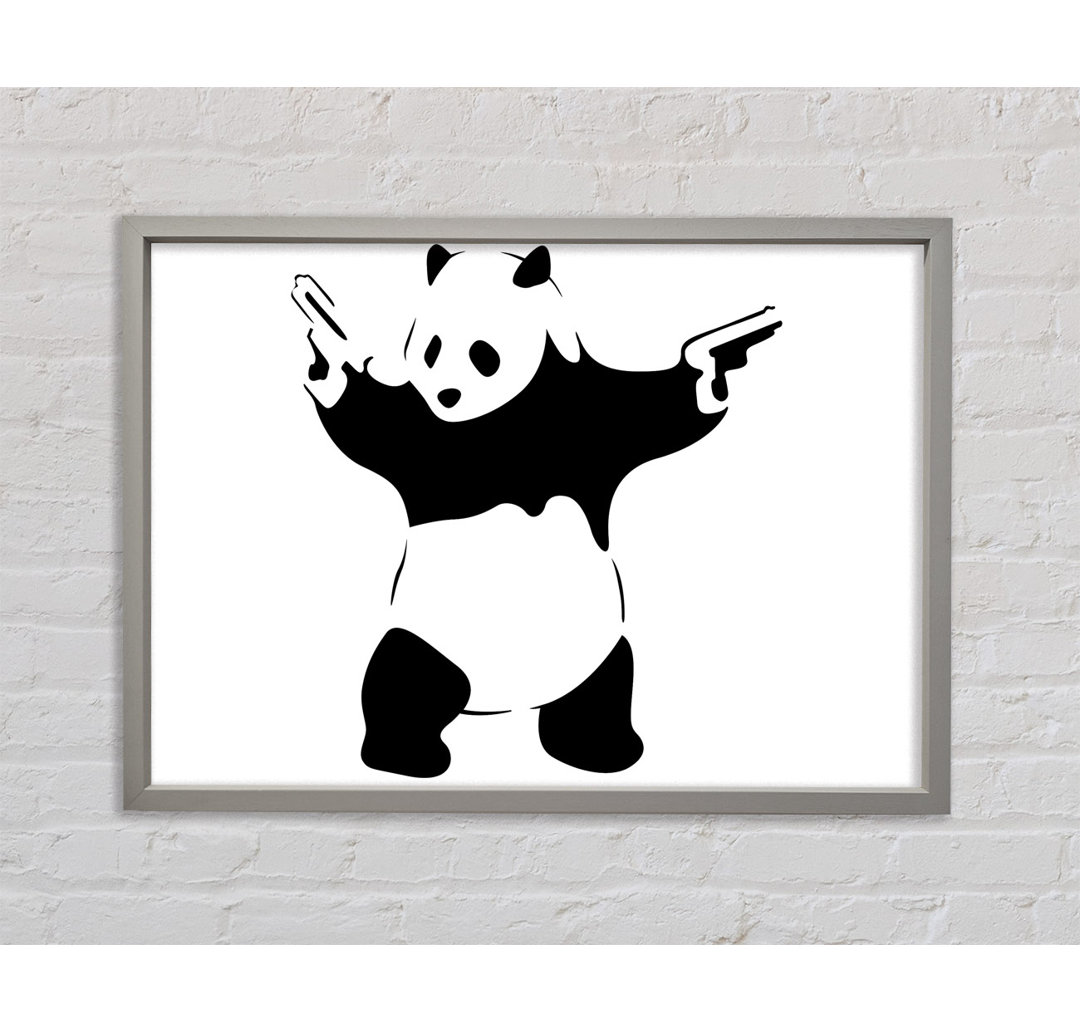 Panda Guns - Einzelner Bilderrahmen Kunstdrucke auf Leinwand