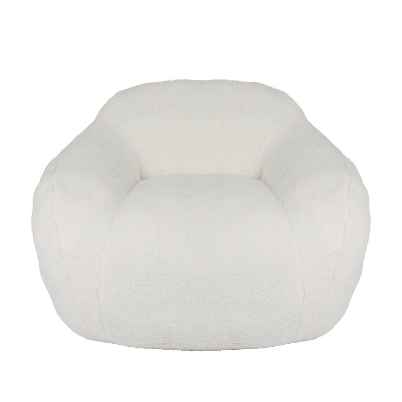 Memory Foam with Armrests, Off White Teddy, 26.8" H x 39.4" W x 36.6" D