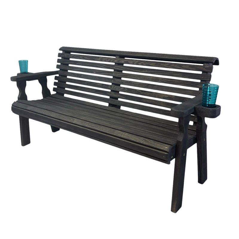Banc de jardin Amish Casual, Teinture noire semi-unie, H 34 po x l 62,75 po x P 27 po