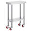Table de travail en acier inoxydable avec roulettes 24 x 12 x 32 pouces Table de préparation avec 4 roulettes Table de travail robuste pour la cuisine commerciale et la restauration