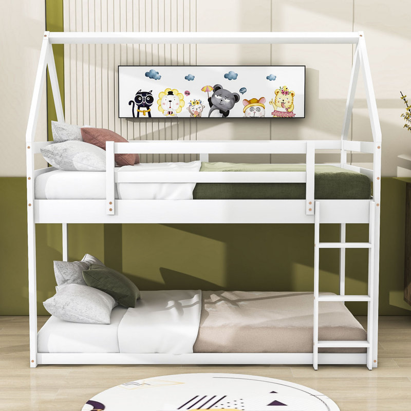 Rhea Kids Twin Over Twin Bunk Bed, White