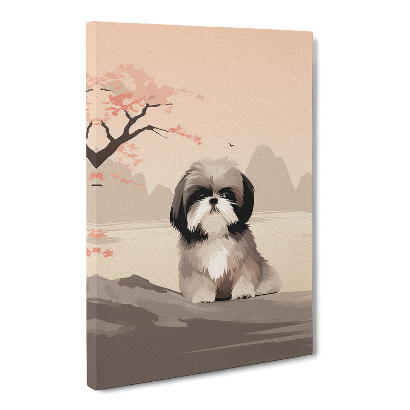 Shih Tzu Minimalism - Print, 76cm H x 50cm W x 3cm D