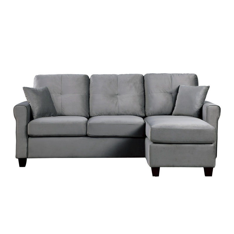 Canapé modulaire Saleme, Velours gris