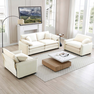 Living Room Set, Corduroy Sofa, For Living Room