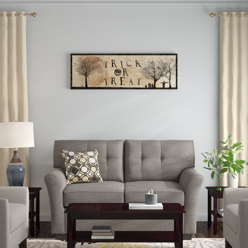 Impression sur toile tendue, "astuce" ou treat, H 16 po x l 48 po x P 1,5 po, Toile tendue