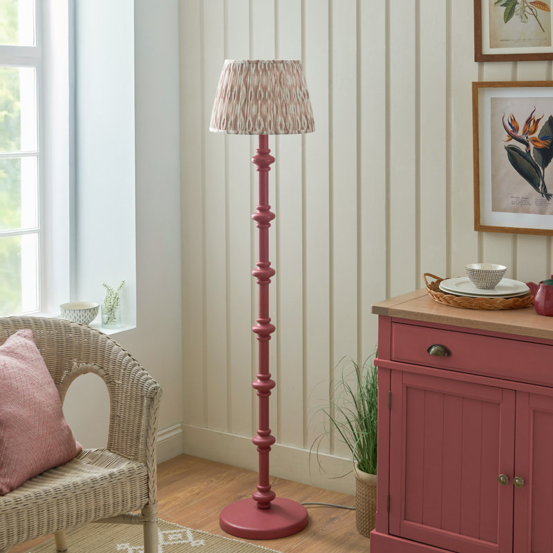 Carnaby 158cm Traditional Floor Lamp, Beige/White, Pink