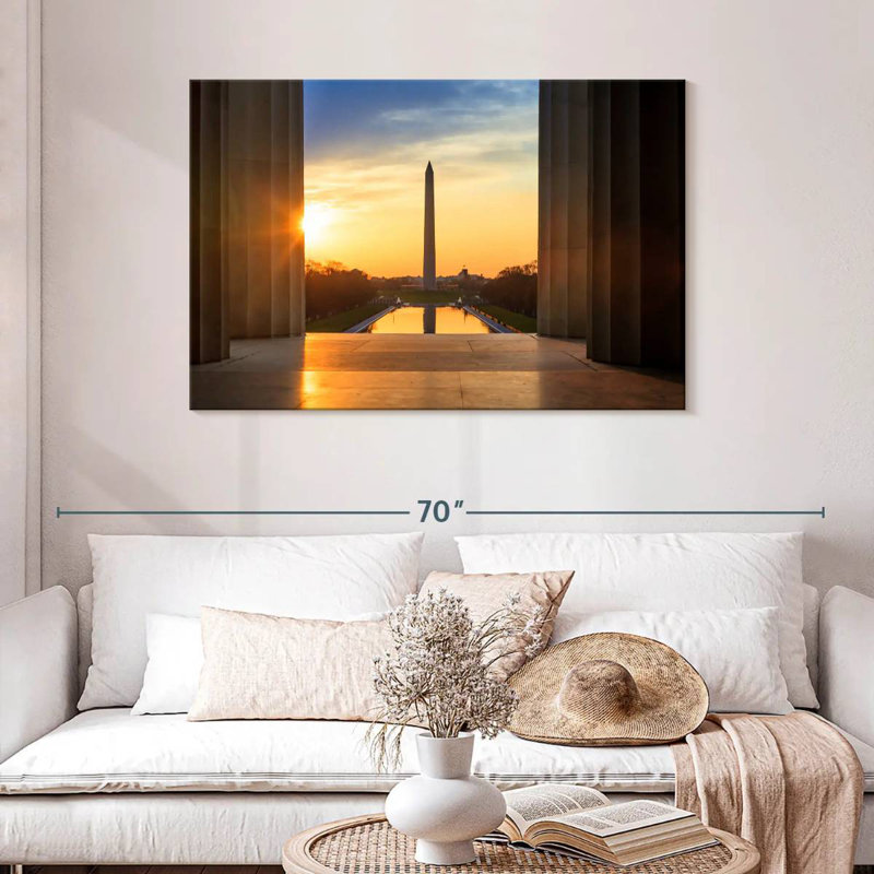 Lever de soleil du Washington Monument, H 30 po x l 45 po