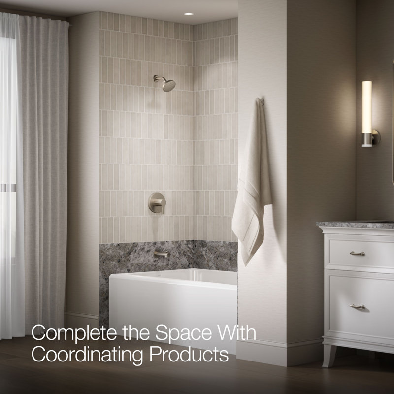 Elate Rite-Temp Bath And Shower Trim Kit, Without Showerhead, Brushed Nickel