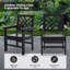 L'ensemble de table de salle à manger Hdpe comprend une table et des chaises d'extérieur comprenant des chaises et une table de patio de 62,5 po avec trou pour parasol (noir)-1027826479