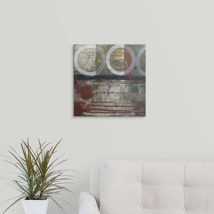 « cercles », reproduction d’art jennifer, H 35 po x l 35 po x P 1,5 po, Toile