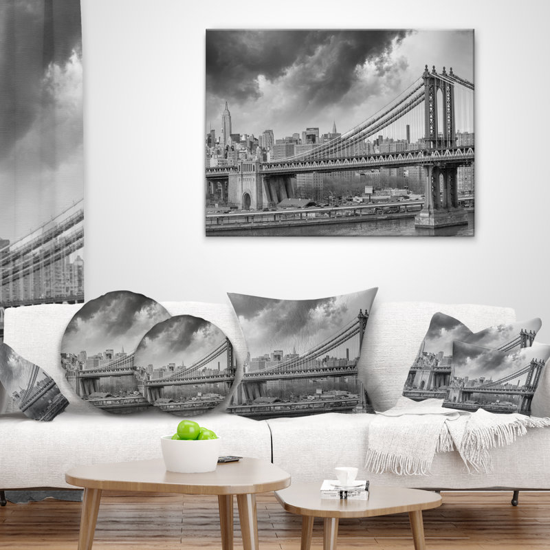 Coussin gris Manhattan, 12 po x 20 po, Coussin lombaire