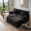 Double chaise longue surdimensionnée en fausse fourrure de 82 po avec ports USB et porte-gobelets 82 po-394971353