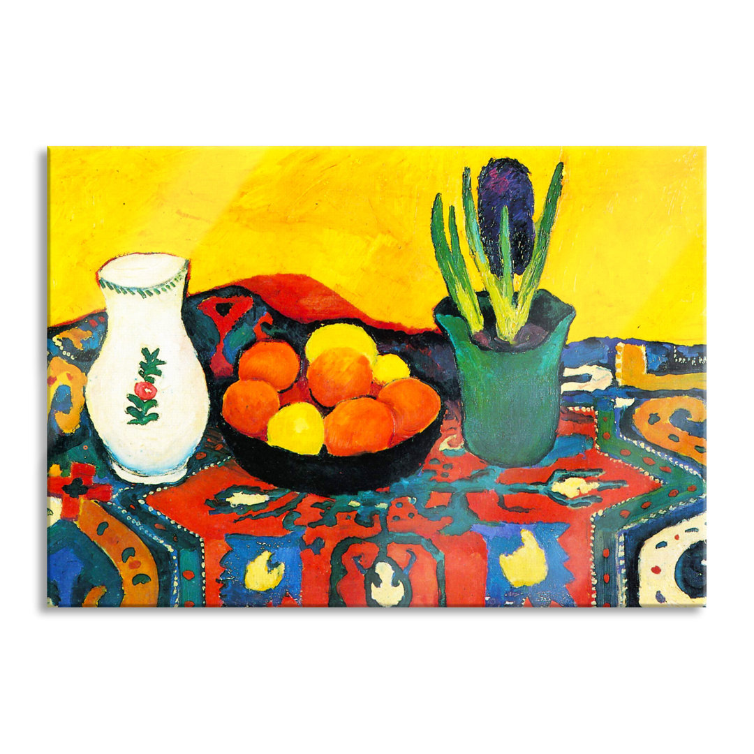 Glasbild Paul Cézanne - Stillleben mit Wassermelone und Granat