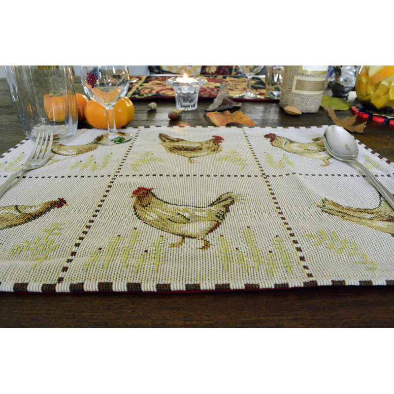 Gianni Farmhouse Chickens Tapestry Placemat