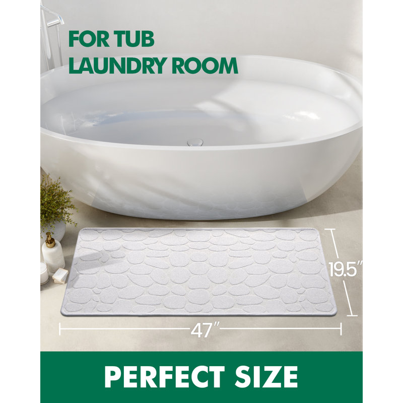 Tapis de salle de bain, 20" W x 48" L, White
