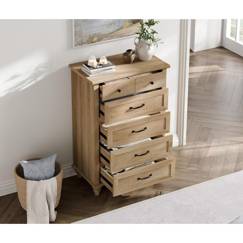Commode 5 tiroirs Alance, Chêne