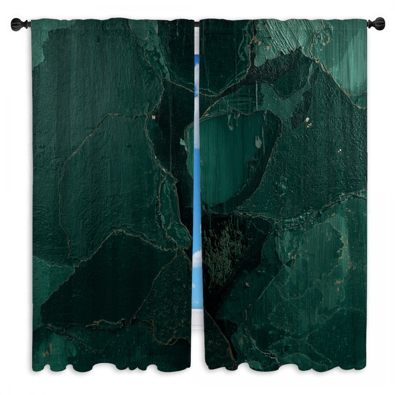 Rideaux texturés vert texturé craquelé et obscurcissant - 2 panneaux, 40 po x 60 po - 2 panneaux, Transparent