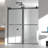 56-60"W X 70"H Frameless Double Sliding Shower Door,5/16" (8Mm) Thick SGCC Tempered Clear Glass,Double Side Easy Clean Coat,Matte Black Nickel Finished With Buffer-119869659