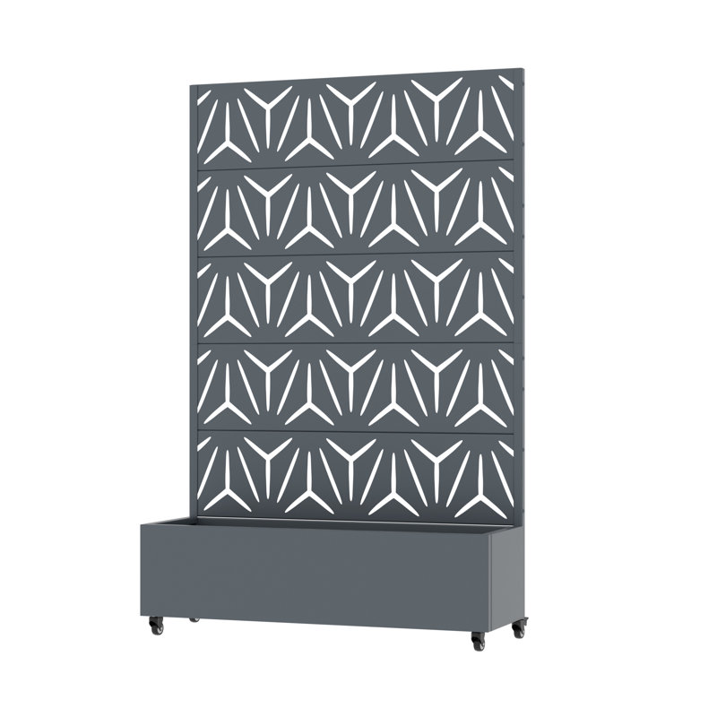 Kore 72 in. H x 47 in. W Planter Box  with Wheels, Cambrian Gray