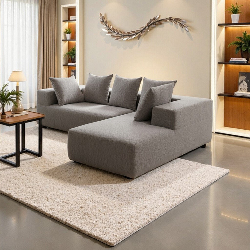 Ensemble de canapés modulaires Boneless, Tissu gris