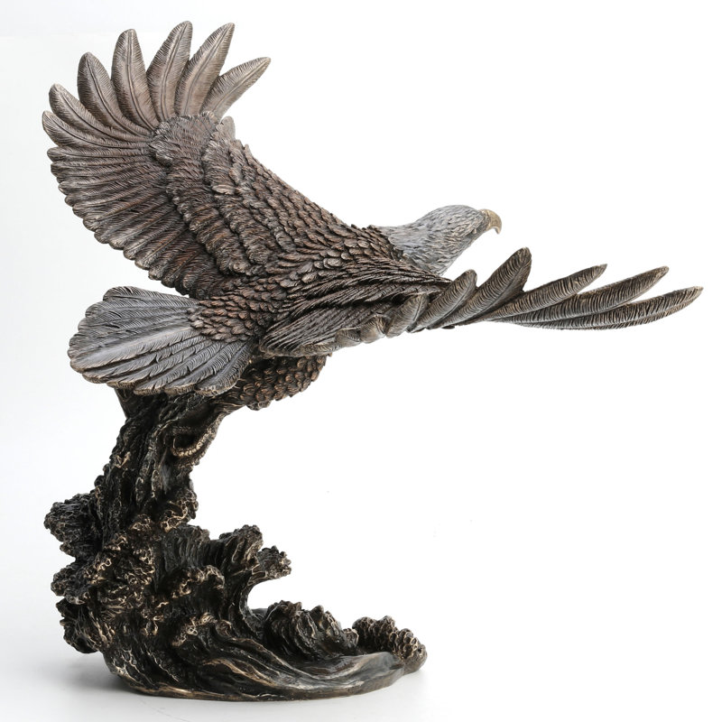 21.26 in L Eagle Catching Fish(Bronze), Poly Resin