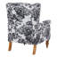 Ensemble 2 pièces de fauteuil d'appoint à oreilles et de table d'appoint ronde en bois d'hévéa-1428402689
