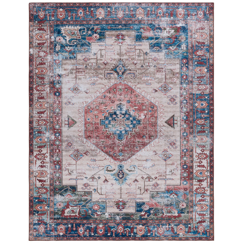 Tapis beige / rouille Danna Performance, Rectangle 3 pi x 5 pi