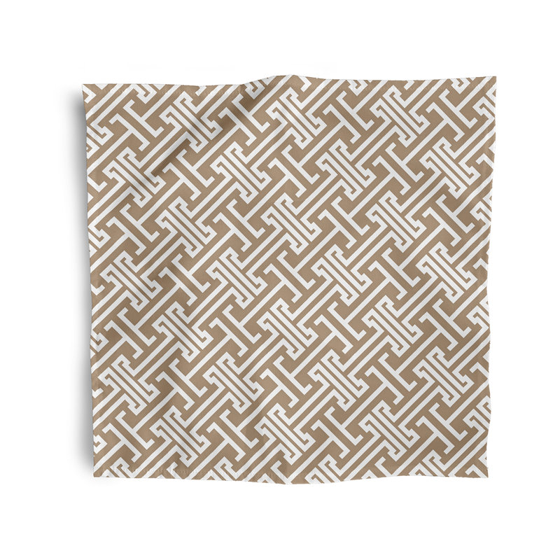 Larah Polyester Geometric Square Napkin, Brown