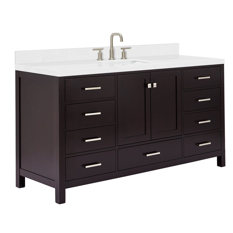 Ensemble de meuble-lavabo simple 66 po , Espresso