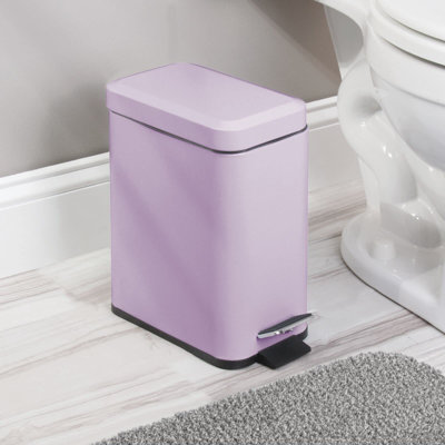 IDesign Small Round Plastic Trash Can Set Of 2 - Compact Waste Bin For Bathroom, Bedroom, Office, Magenta Pink & Purple - View #8