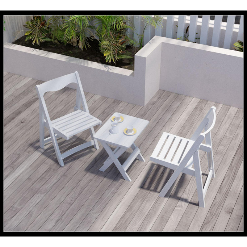 Markitta 2 - Person Patio Dining Set with Rectangular Table, White