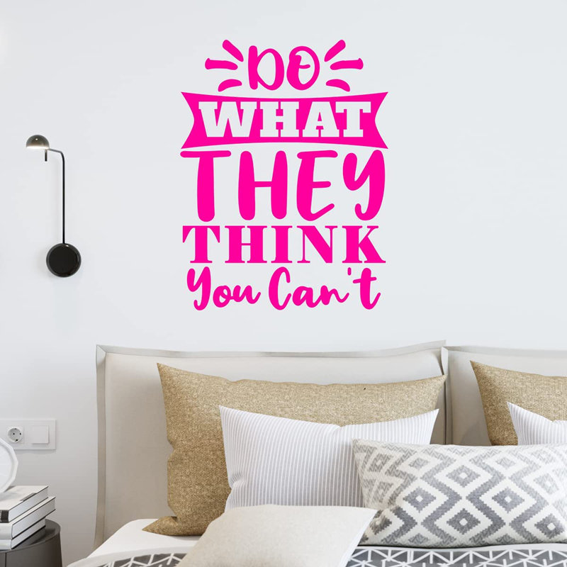 Text & Numbers Non-Wall Damaging Wall Decal, Hot Pink, 13" H x 9" W
