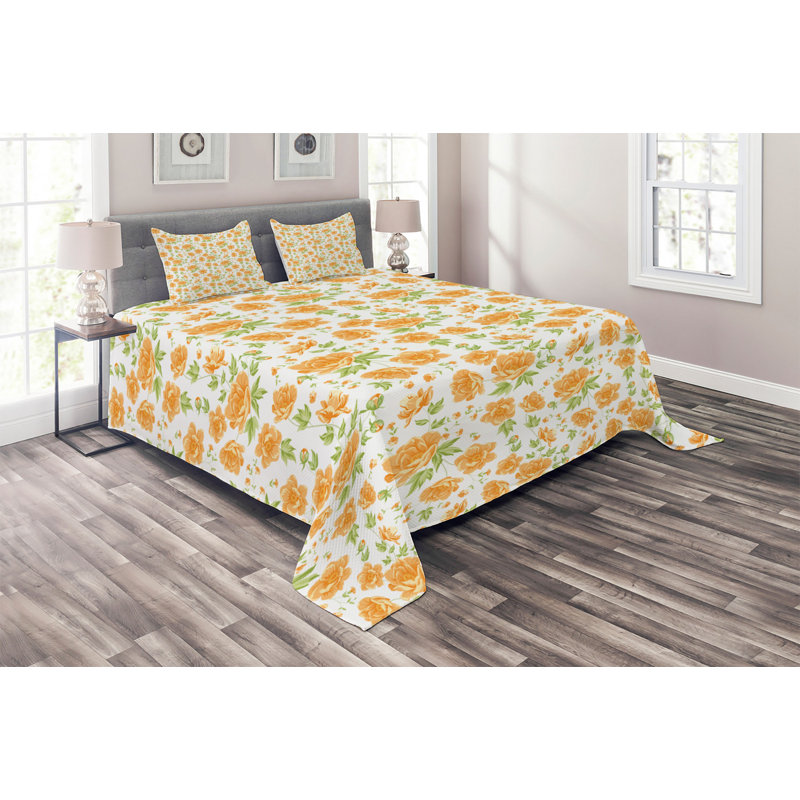 Polyester Floral Coverlet