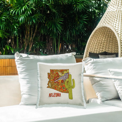 Coussin d'extérieur Arizona State Cactus Florals par Valentina Harper