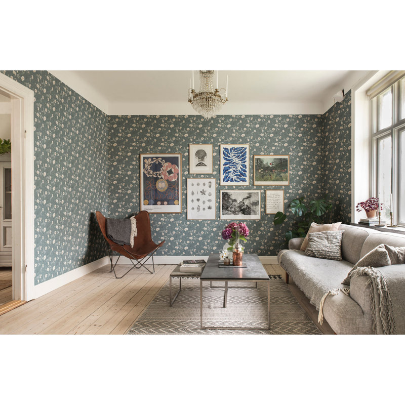 Lofstad Floral Wallpaper Roll, Gray