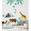 Adhésif décoratif singe Barcus, animaux sauvages, feuilles tropicales