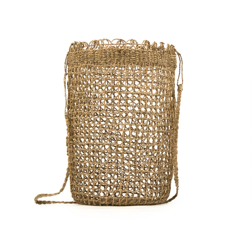 Hand Woven Seagrass Decorative Basket, 24" H x 14" W x 14" D