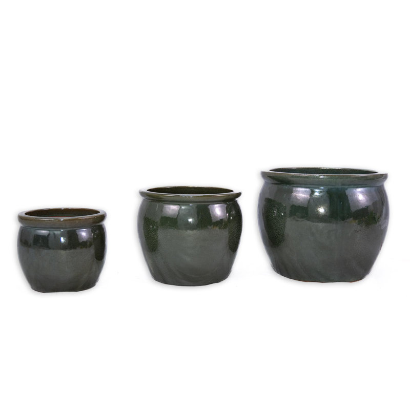 High-quality ceramic flower pots, Antique Blue Green