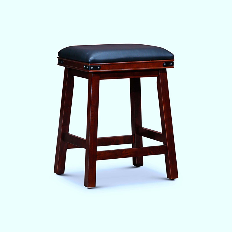 Tabouret de comptoir court Caprial 24, Espresso, Noir