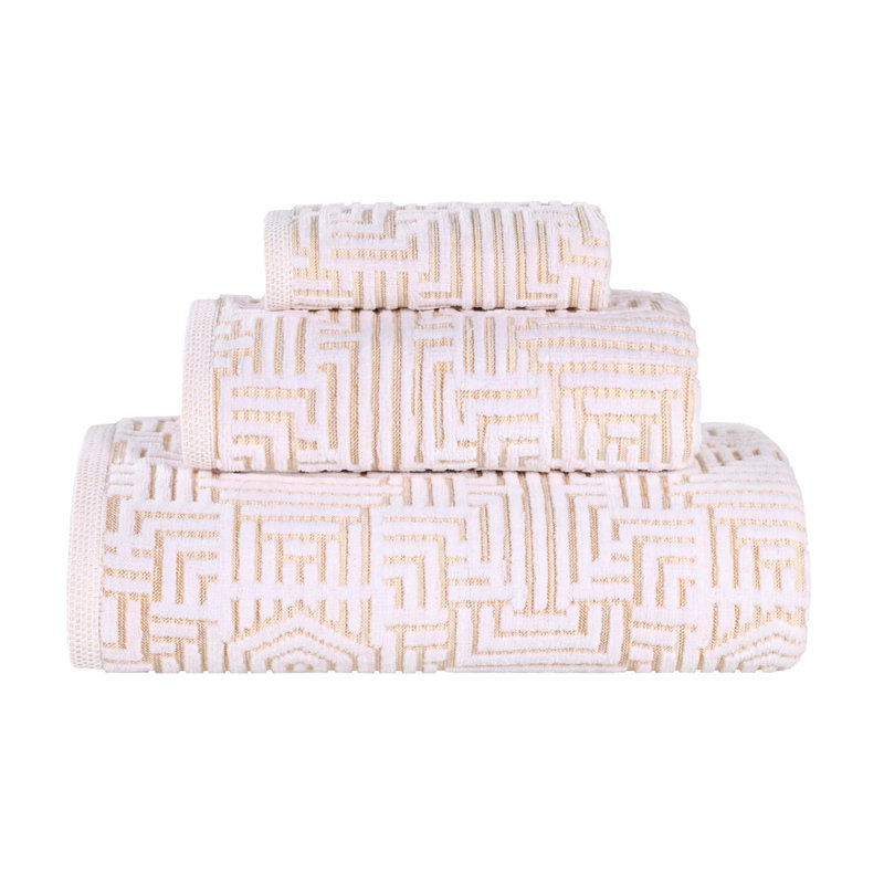 Jorel 100% Cotton Midweight Jacquard Mulit-Size Set, Gold