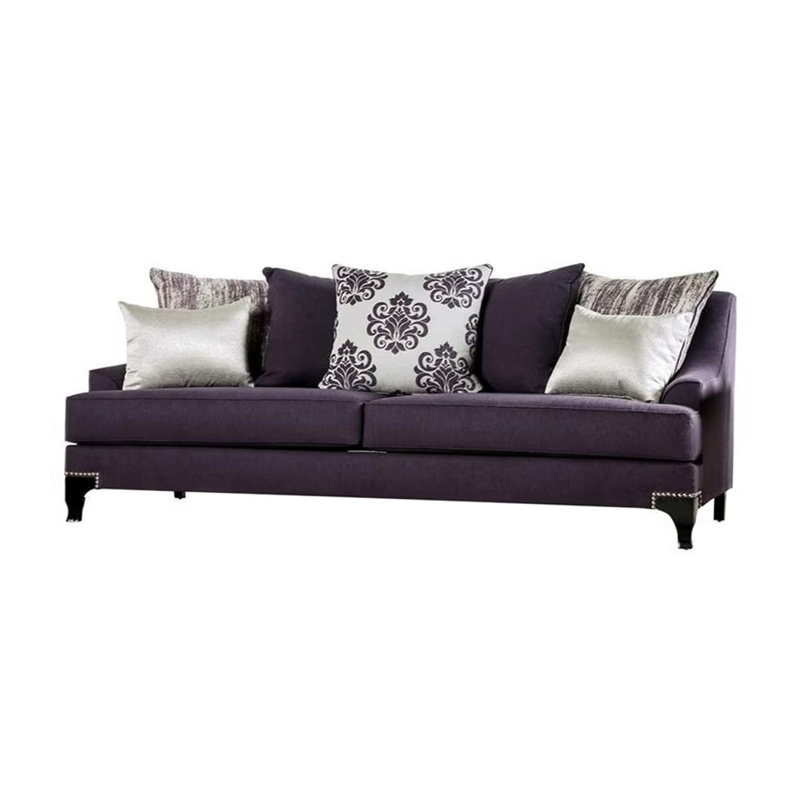 Canapé transitionnel l 91,4 po, mauve, Chenille mauve