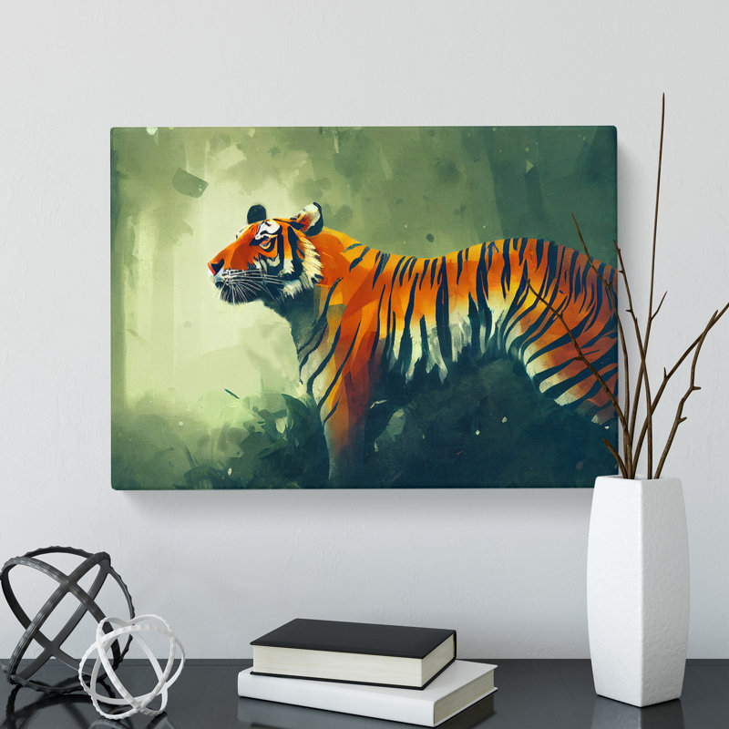 Tiger Art Painting Abstract - Wrapped Canvas, 35cm H x 50cm W x 3cm D