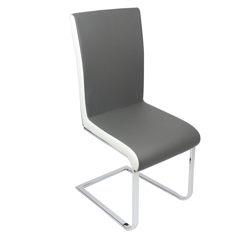 Chaise rembourrée Joslin, Gris / blanc