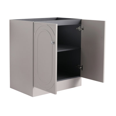  Base de meuble-lavabo autoportant moderne kaki, crédence transitionnelle